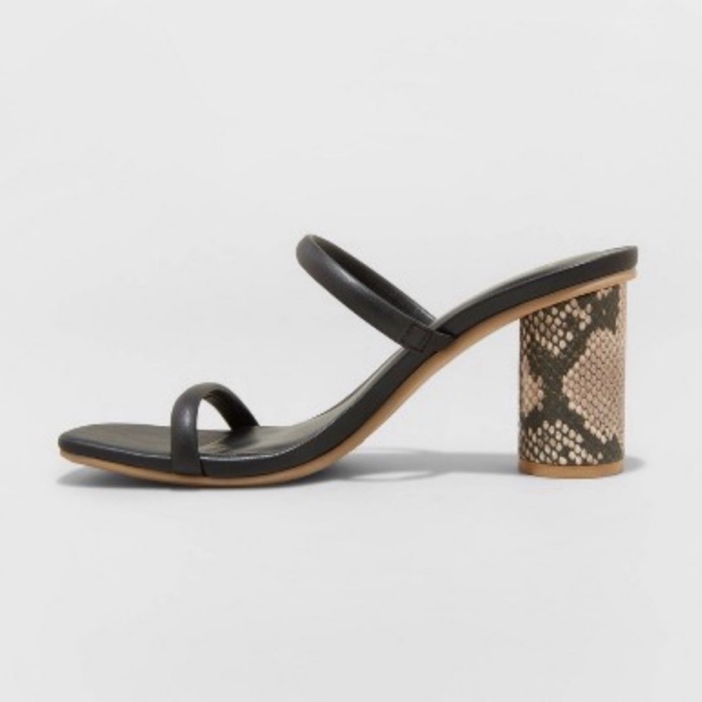 a new day Black and Tan Snake Print Heels